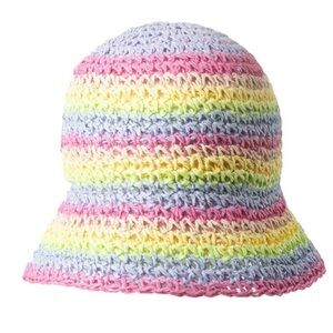 🔴 3/$12 Wonder Nation Girl’s Rainbow Striped Bucket Hat! NWT!